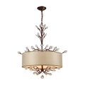 Elk Lighting Asbury 4-Lght Chandelier in Spanish Brnz with Organza and Fabric Shade 16292/4
